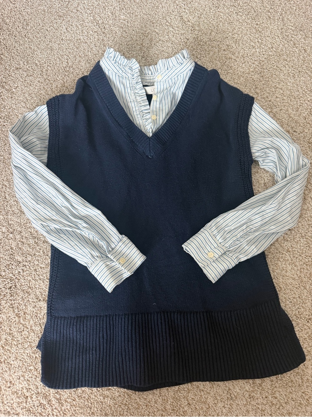 LOFT Navy V-Neck Sweater Vest
